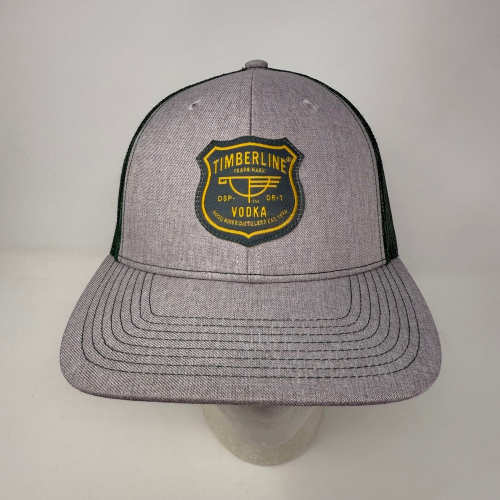Timberline Vodka Trucker Hat Mesh Cap Grey Green Embroidered Patch Snapback Mens
